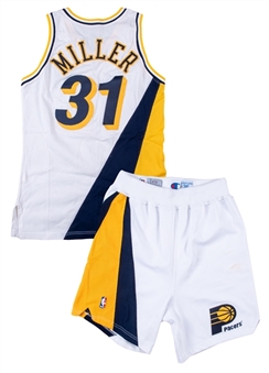 1993-94 Reggie Miller Worn & Photo Matched Indiana Pacers "Flo-Jo" White Uniform (Resolution Photomatching)